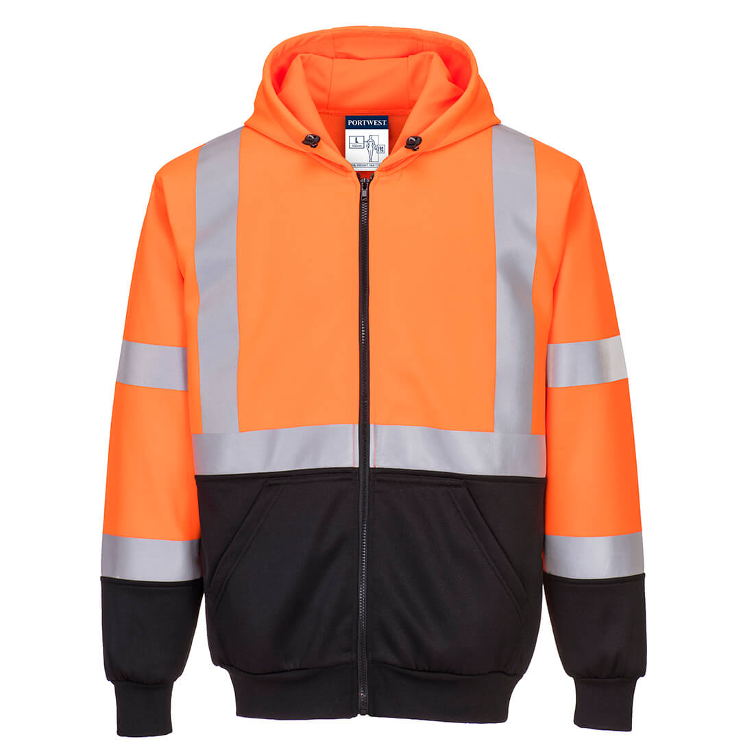 B315OBR Hi-Vis kéttónusú kapucnis pulóver - Image 1