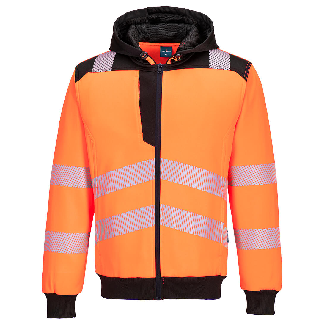 PW327OBR PW3 Hi-Vis zippzáras kapucnis pulóver - Image 1