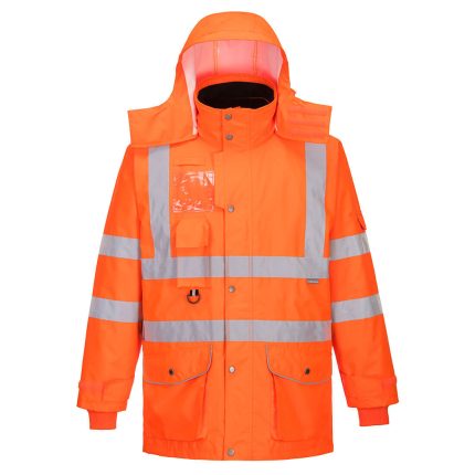 Hi-Vis légáteresztő az 7-in-1 közlekedési kabát