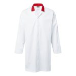 Food Industry Coat, No Pocket - Fehér/piros