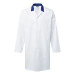 Food Industry Coat, No Pocket - Fehér/Royal kék