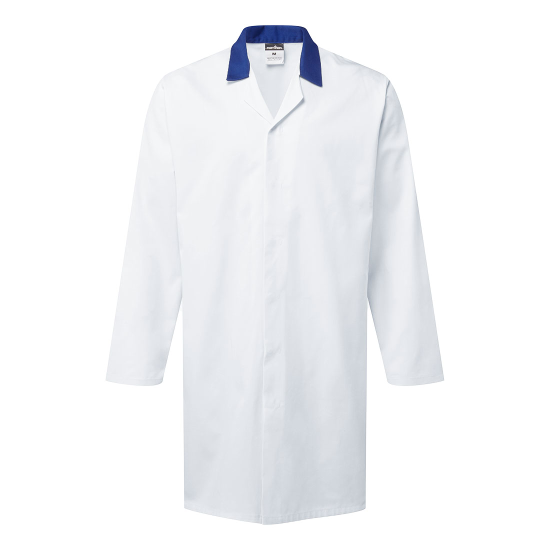 Food Industry Coat, No Pocket - Fehér/Royal kék Food Industry Coat, No Pocket - Fehér/Royal kék - Image 1