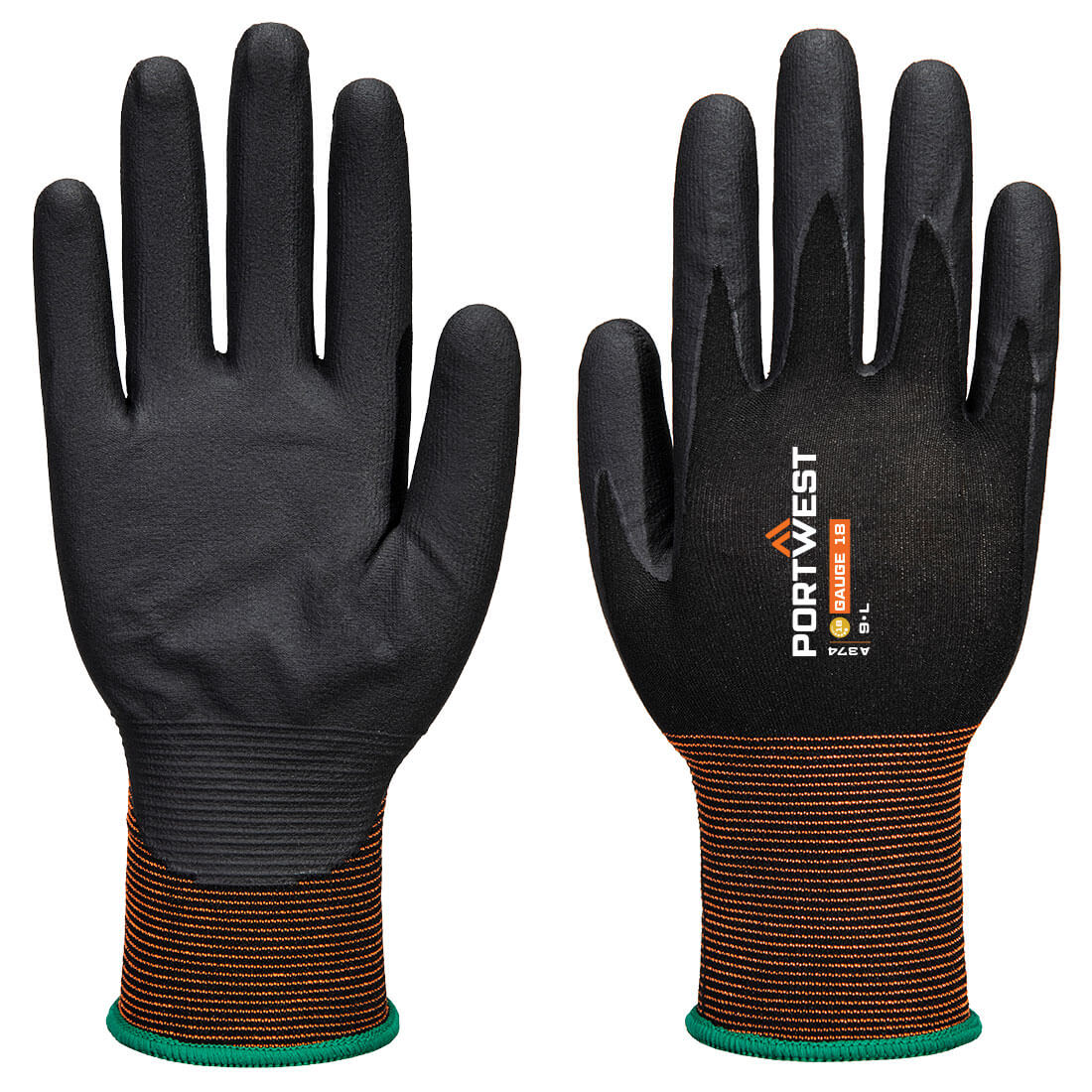 GP Grip 18 Nitril Mikrohabos kesztyű - Fekete GP Grip 18 Nitril Mikrohabos kesztyű - Fekete - Image 1