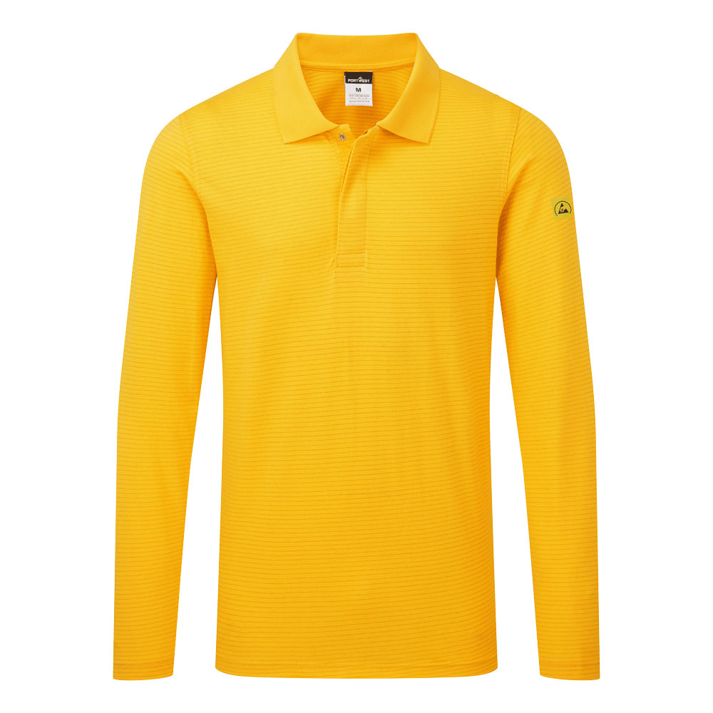 Antisztatikus hoszzú ujjú ESD póló L/S - Deep Yellow Antisztatikus hoszzú ujjú ESD póló L/S - Deep Yellow - Image 1