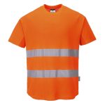 Hi-Vis pamut póló pamut hálós betétes póló S/S - Narancs
