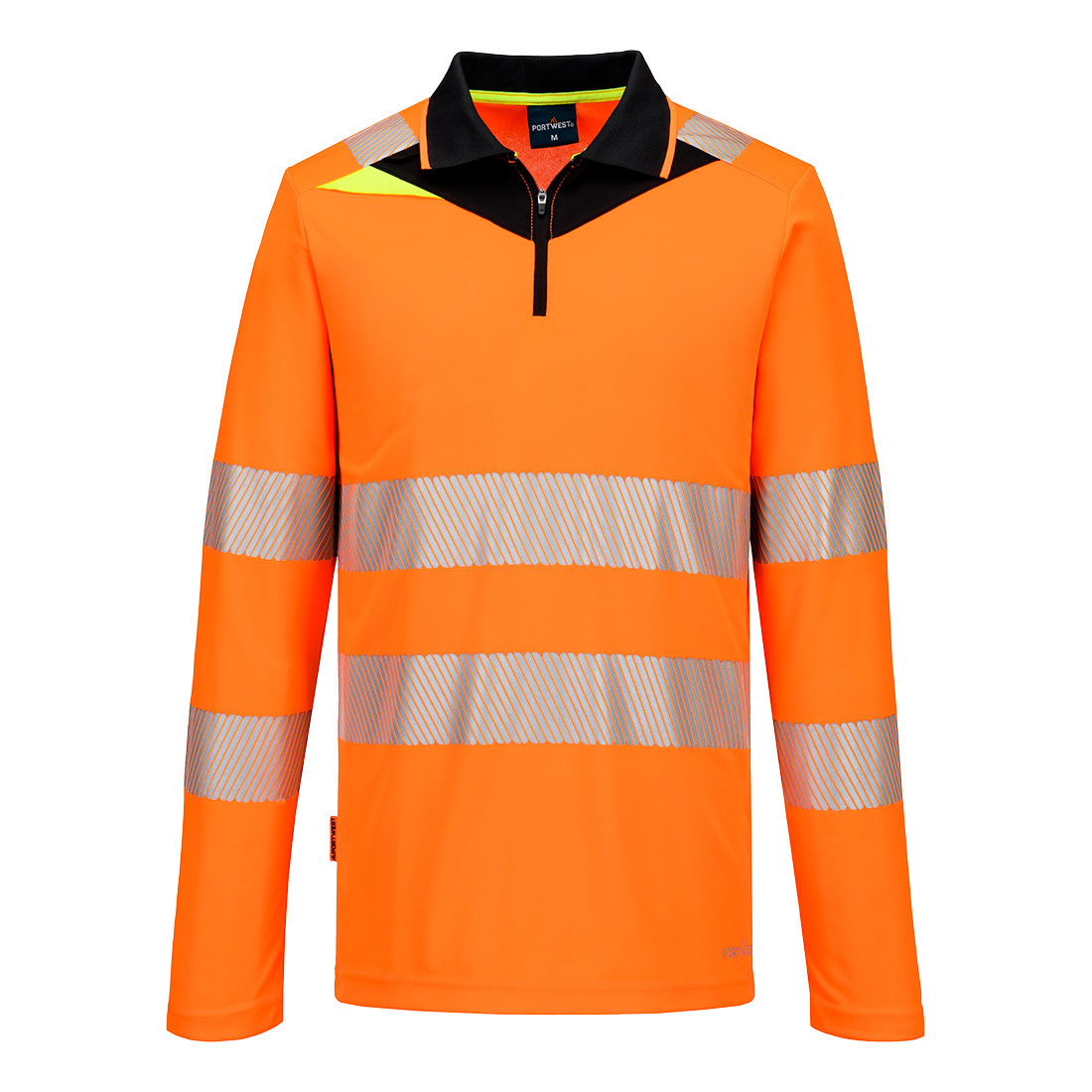 DX4 Hi-Vis cipzáras póló L/S - Narancs/Fekete DX4 Hi-Vis cipzáras póló L/S - Narancs/Fekete - Image 1