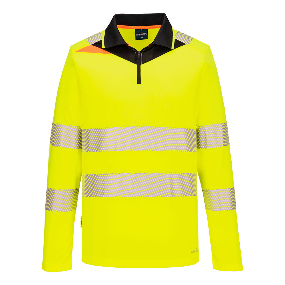 DX4 Hi-Vis cipzáras póló L/S - Sárga/Fekete DX4 Hi-Vis cipzáras póló L/S - Sárga/Fekete - Image 1