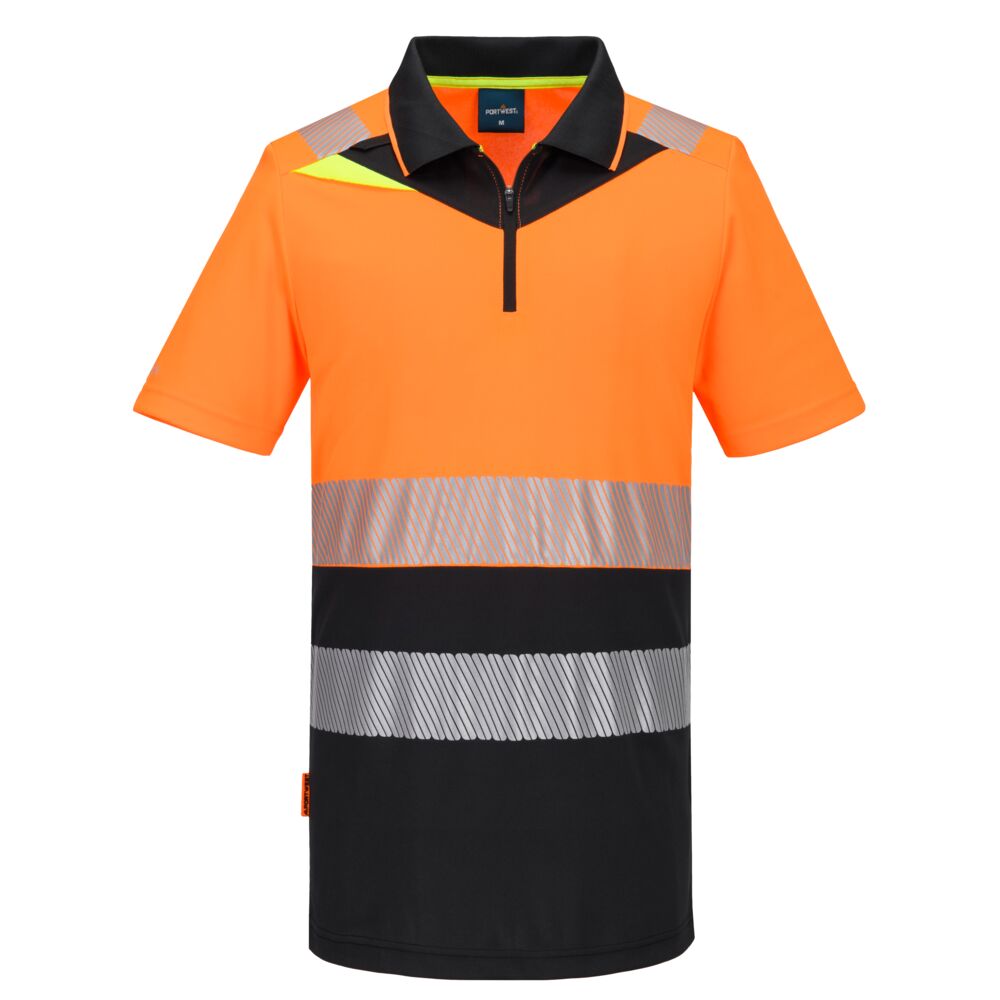 DX4 Hi-Vis cipzáros Class 1 póló S/S - Narancs/Fekete DX4 Hi-Vis cipzáros Class 1 póló S/S - Narancs/Fekete - Image 1