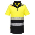 DX4 Hi-Vis cipzáros Class 1 póló S/S - Sárga/Fekete