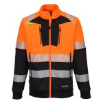DX4 Hi-Vis 1. osztályú tölcsér nyakú cipzáras pulóver - Narancs/Fekete