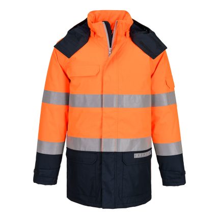 Bizflame Rain + Hi-Vis Multi-Norm Contrast FR téli kabát - Narancs/Navy