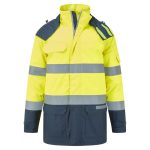 Bizflame Rain + Hi-Vis Multi-Norm Contrast FR téli kabát - Sárga/Navy