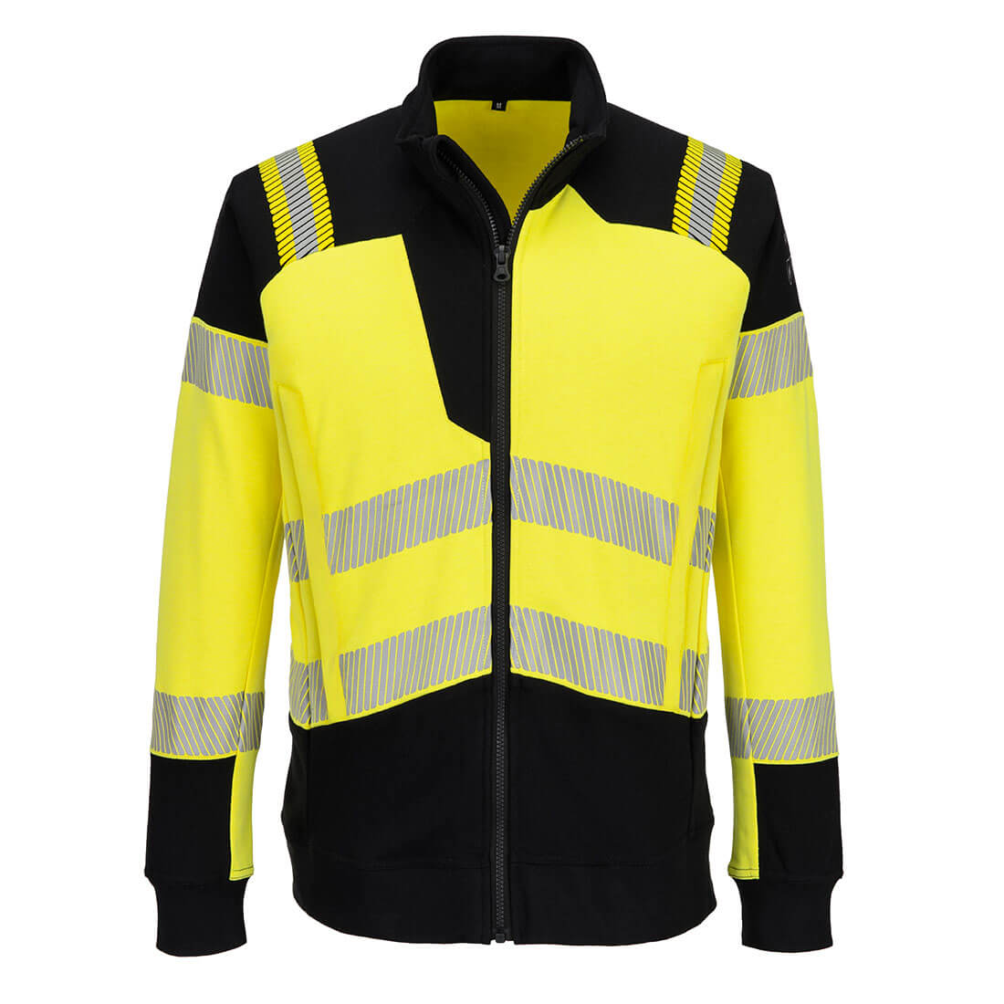 PW3 Modaflame Knit Hi-Vis FR lángálló teljes cipzáras pulóver - Sárga/Fekete PW3 Modaflame Knit Hi-Vis FR lángálló teljes cipzáras pulóver - Sárga/Fekete - Image 1