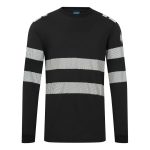 PW3 Modaflame Knit FR lángálló hosszú ujjú póló - Fekete