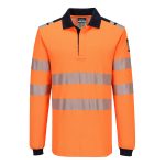 PW3 Modaflame Knit HVO FR lángálló hosszú ujjú pólóing - Narancs/Navy