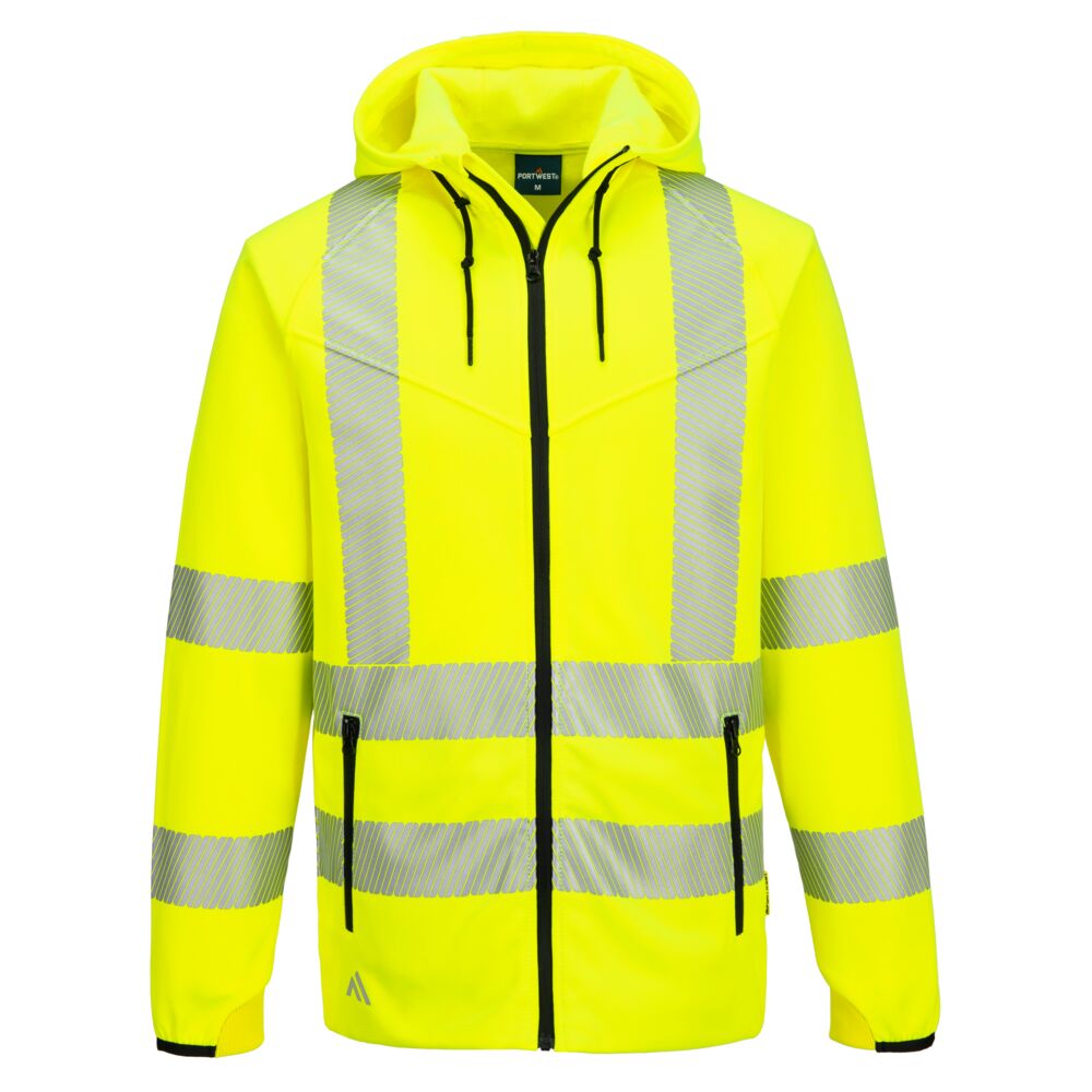 KX3 Sport Hi-Vis cipzáras kapucnis pulóver - Sárga KX3 Sport Hi-Vis cipzáras kapucnis pulóver - Sárga - Image 1