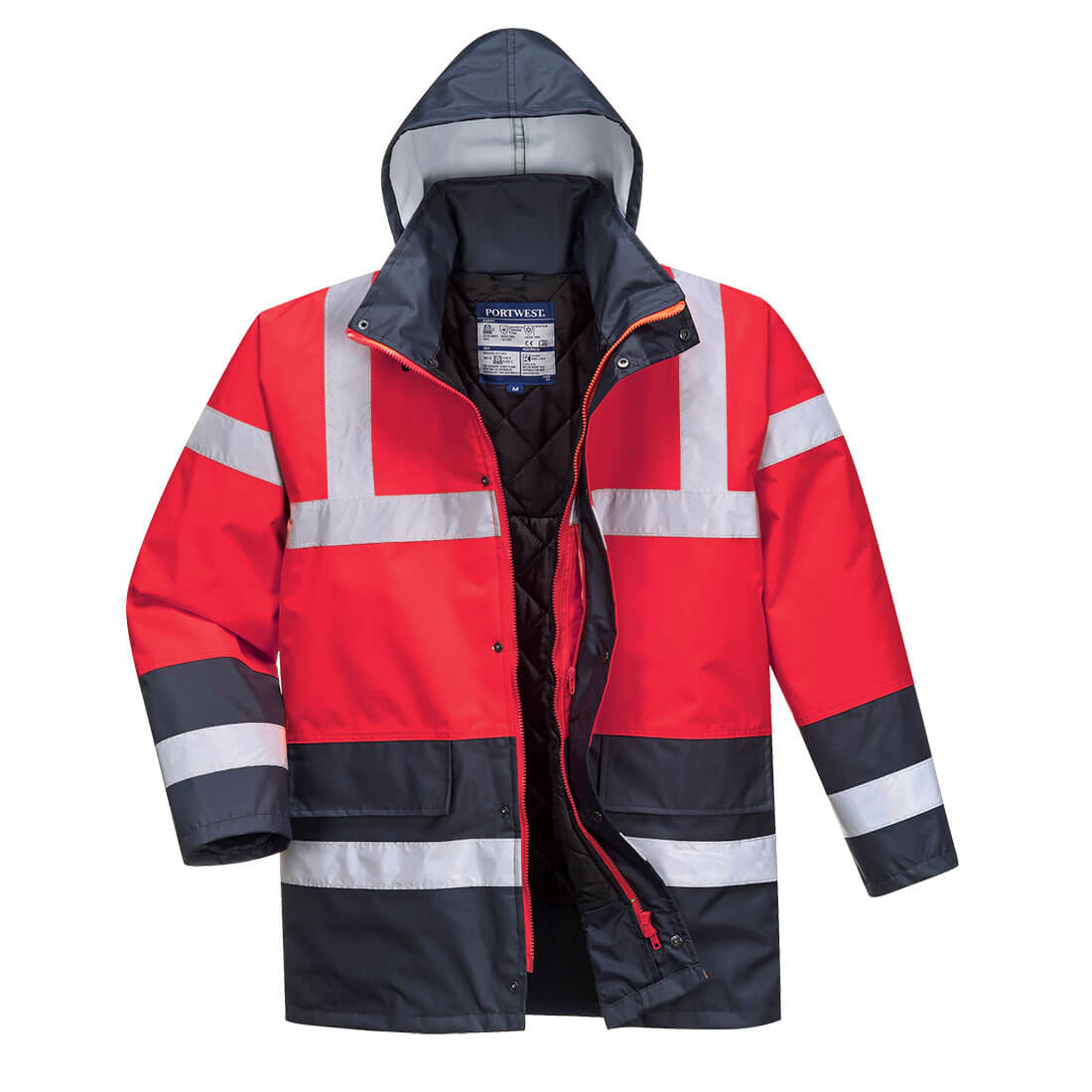 Hi-Vis Kéttónusú Traffic kabát - Piros/Navy Hi-Vis Kéttónusú Traffic kabát - Piros/Navy - Image 1