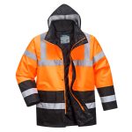 Hi-Vis Kéttónusú Traffic kabát - Narancs/Fekete