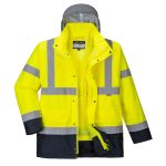 Hi-Vis 4 az 1-ben Contrast Traffic kabát - Sárga/Navy