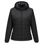 Women's Hooded Baffle Jacket - Fekete