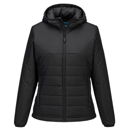 Women's Hooded Baffle Jacket - Fekete
