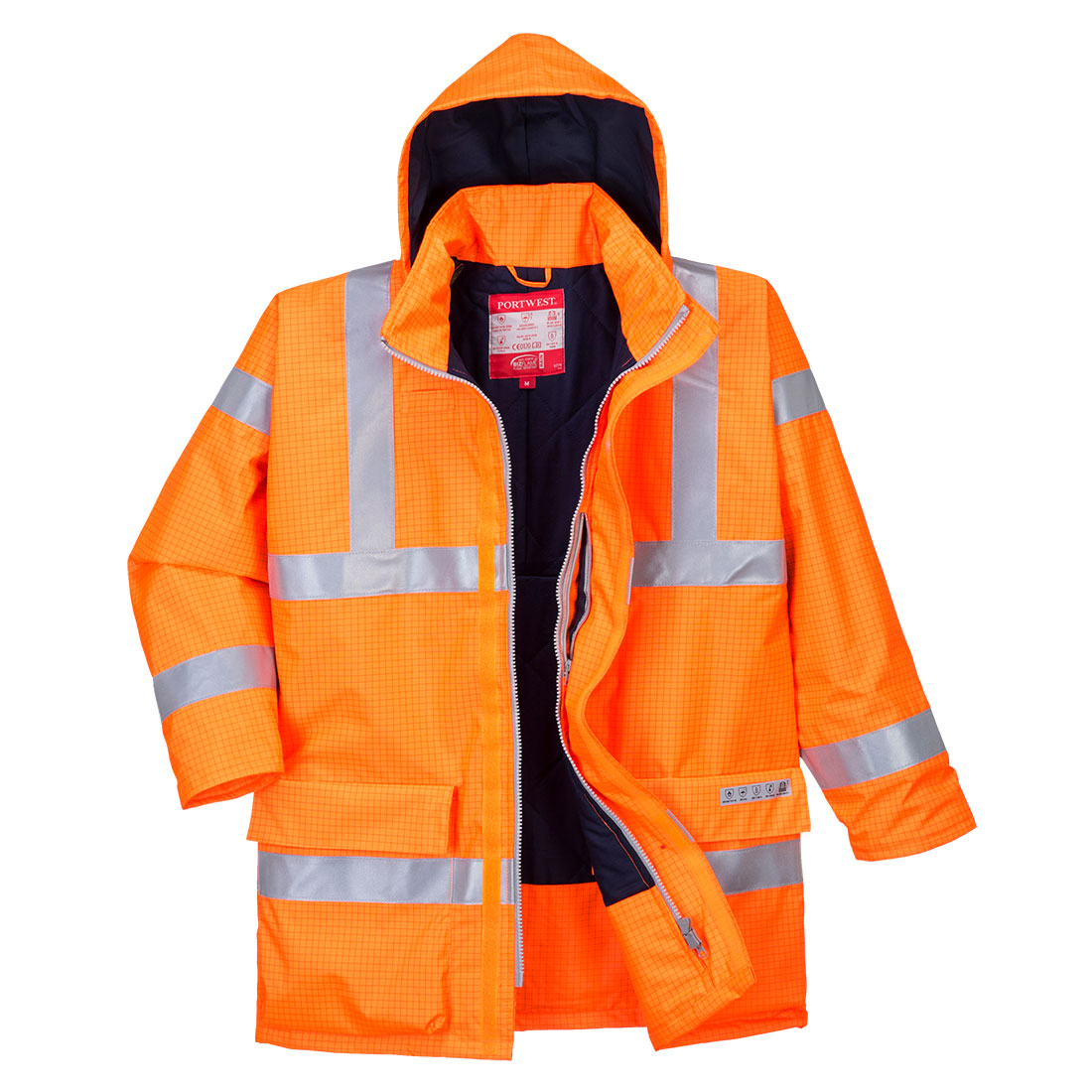 Bizflame Rain Hi-Vis antisztatikus FR kabát - Narancs Bizflame Rain Hi-Vis antisztatikus FR kabát - Narancs - Image 1