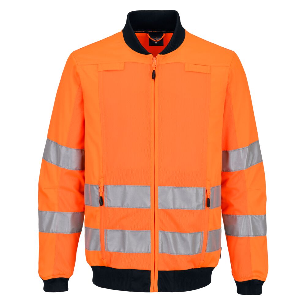 Hi-Vis Work Mesh Panel Jacket - Narancs/Navy Hi-Vis Work Mesh Panel Jacket - Narancs/Navy - Image 1