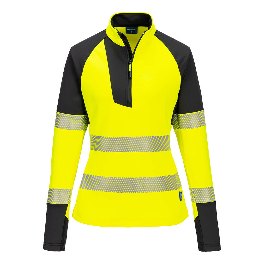 PW3 Hi-Vis 1/4 Cipzáras Sweatshirt - Sárga/Fekete PW3 Hi-Vis 1/4 Cipzáras Sweatshirt - Sárga/Fekete - Image 1