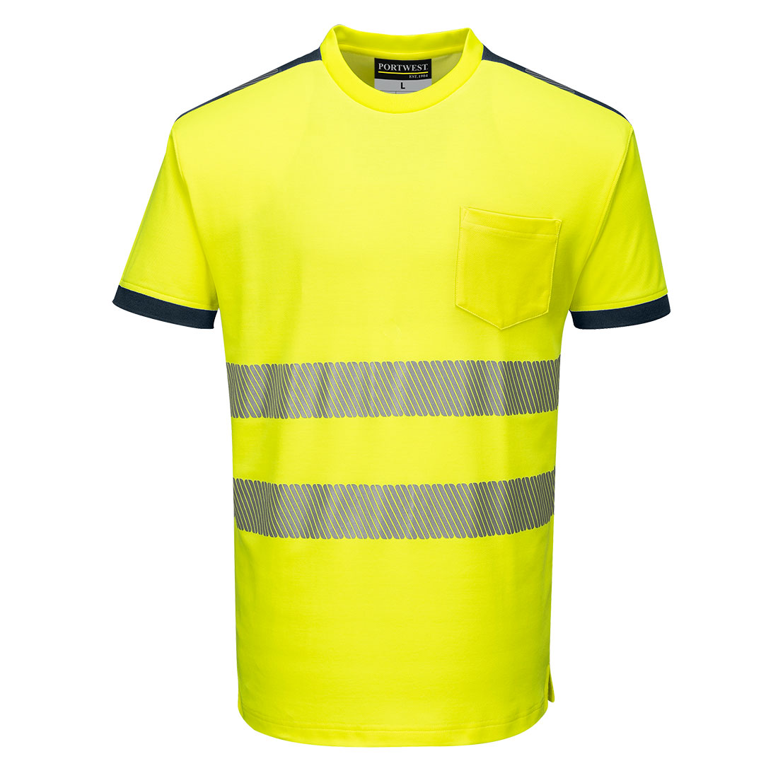 PW3 Hi-Vis póló S/S - Sárga/Navy PW3 Hi-Vis póló S/S - Sárga/Navy - Image 1
