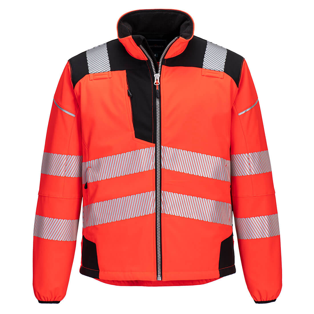 PW3 Hi-Vis Softshell kabát - Piros/Fekete PW3 Hi-Vis Softshell kabát - Piros/Fekete - Image 1